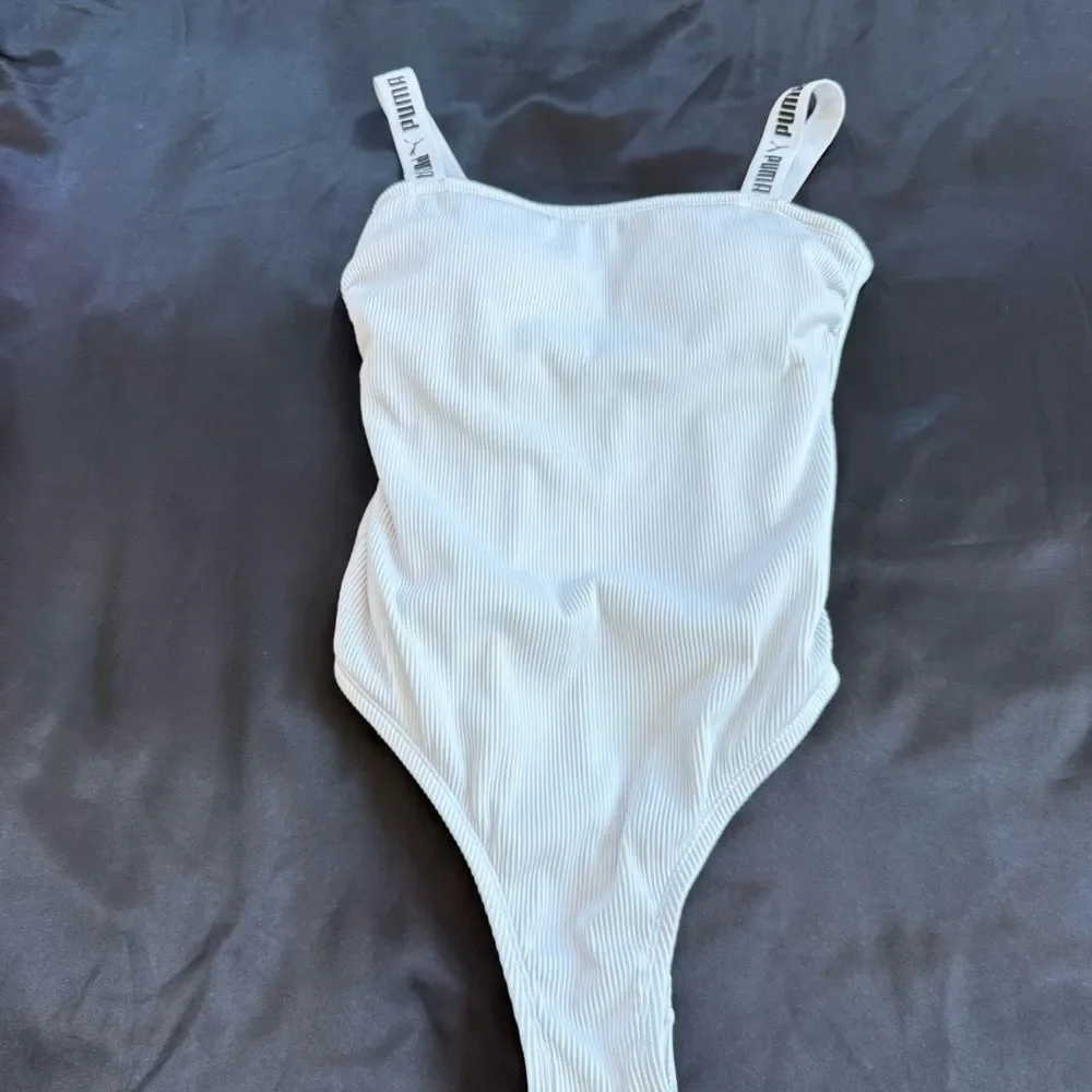 Puma Women's Swimsuit One Piece Off‎ White Size Large Ivory